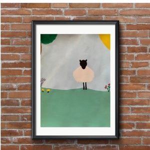 Abstract Sheep Acrylic Painting